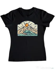 Tricou ADLER dama Mountain and wave Negru