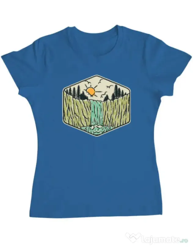 Tricou ADLER dama Beauty waterfall Albastru azuriu