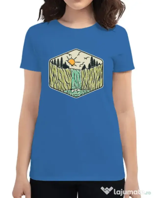 Tricou ADLER dama Beauty waterfall Albastru azuriu
