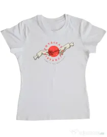 Tricou ADLER dama Physical distance Alb