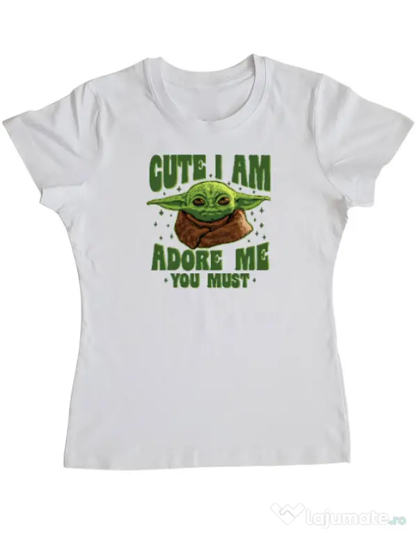 Tricou ADLER dama Cute I am Alb