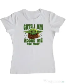 Tricou ADLER dama Cute I am Alb
