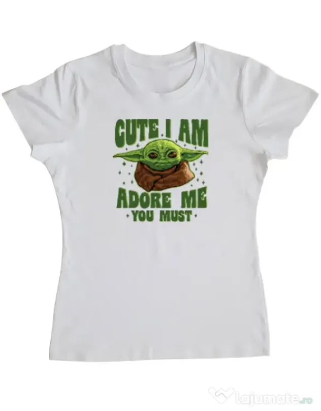 Tricou ADLER dama Cute I am Alb