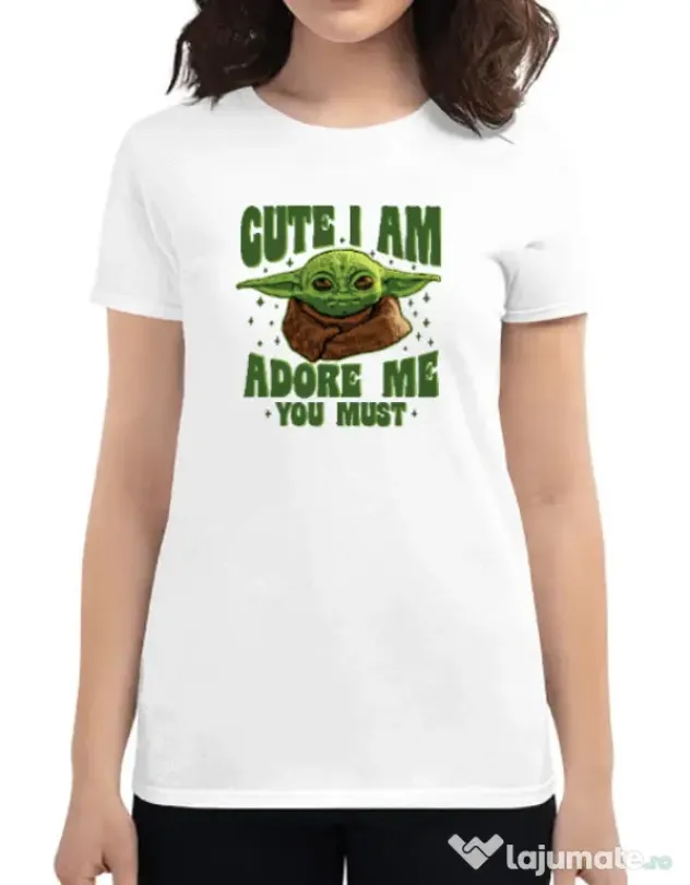 Tricou ADLER dama Cute I am Alb