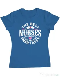 Tricou ADLER dama Best nurses Albastru azuriu