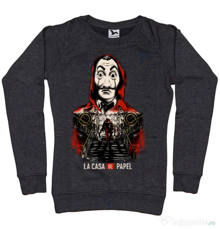 Bluza ADLER dama La casa de papel Negru melanj