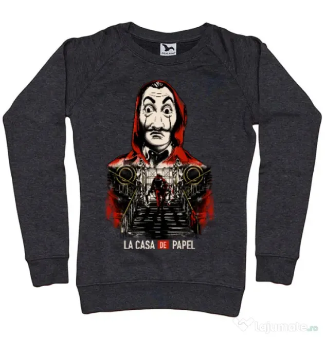 Bluza ADLER dama La casa de papel Negru melanj
