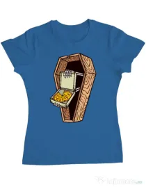 Tricou ADLER dama Horror pizza Albastru azuriu