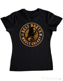 Tricou ADLER dama Best Darth in the galaxy Negru