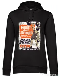 Hoodie dama cu gluga Retro Gym Negru