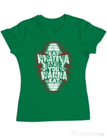 Tricou ADLER dama Eat what you want Verde mediu