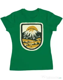 Tricou ADLER dama Hand drawn mountains Verde mediu