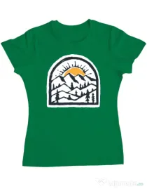 Tricou ADLER dama Mountain beauty Verde mediu