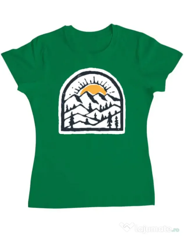 Tricou ADLER dama Mountain beauty Verde mediu