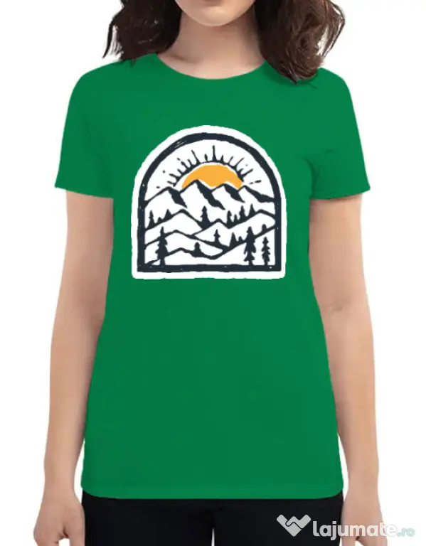 Tricou ADLER dama Mountain beauty Verde mediu