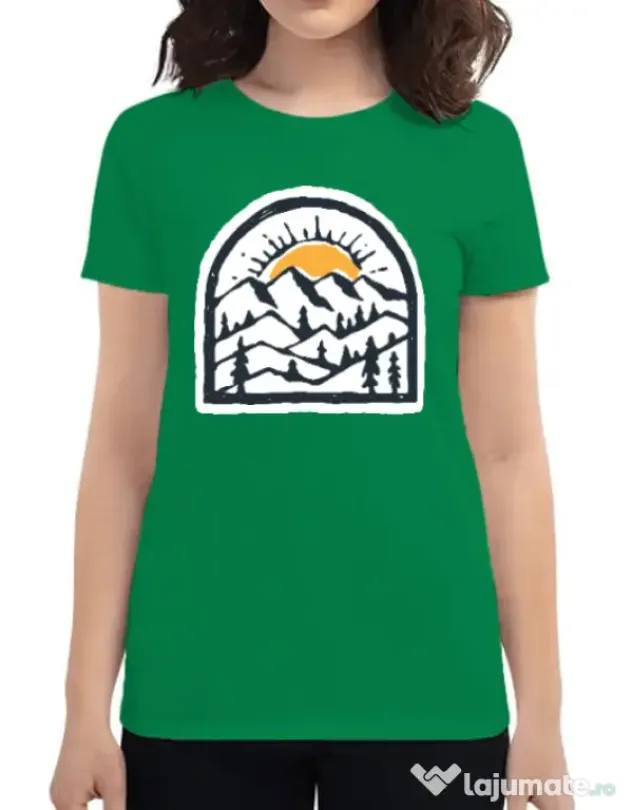 Tricou ADLER dama Mountain beauty Verde mediu
