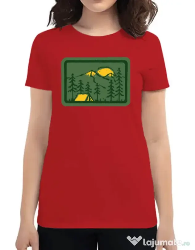 Tricou ADLER dama Camping 2 Rosu