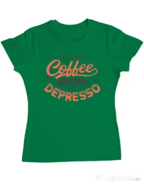 Tricou ADLER dama Without coffee Verde mediu