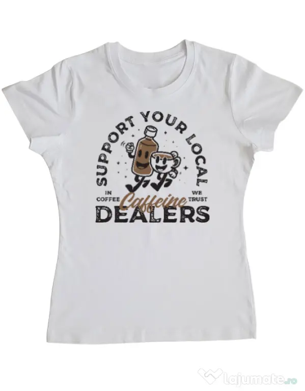 Tricou ADLER dama Coffee dealers Alb
