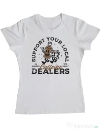 Tricou ADLER dama Coffee dealers Alb