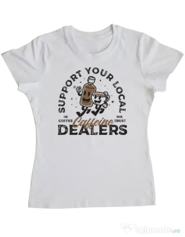 Tricou ADLER dama Coffee dealers Alb