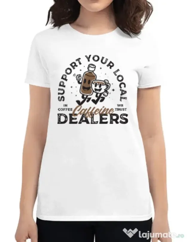 Tricou ADLER dama Coffee dealers Alb