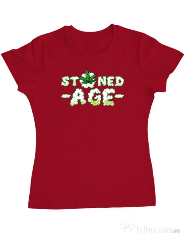 Tricou ADLER dama Stoned age Rosu