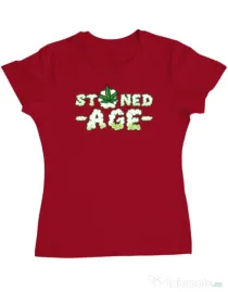 Tricou ADLER dama Stoned age Rosu