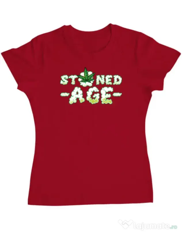 Tricou ADLER dama Stoned age Rosu