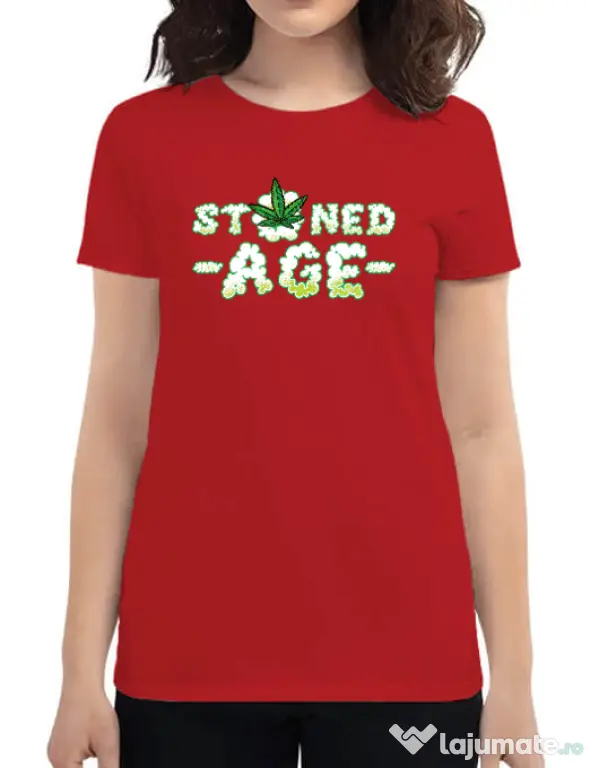 Tricou ADLER dama Stoned age Rosu
