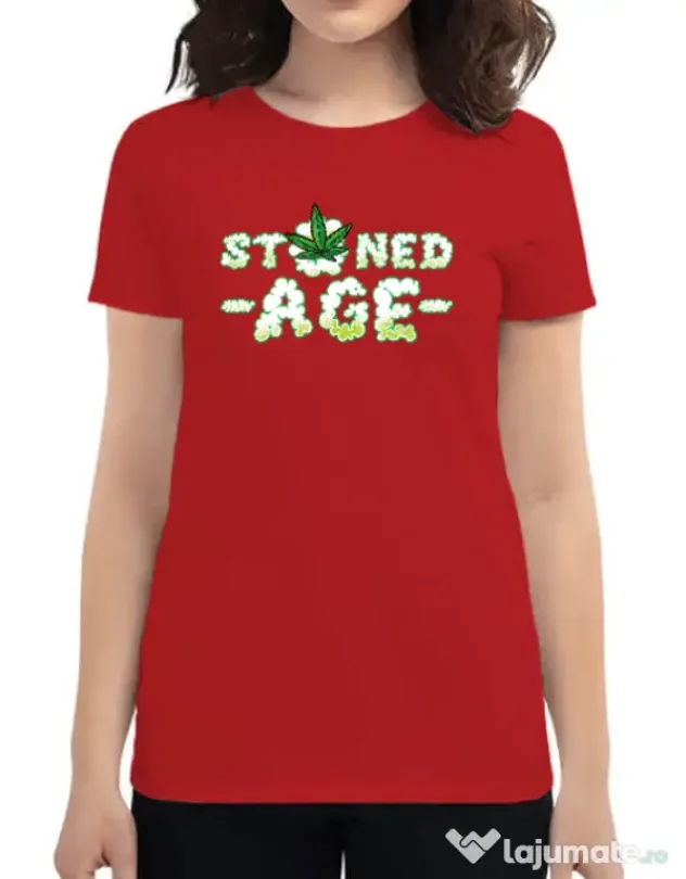 Tricou ADLER dama Stoned age Rosu