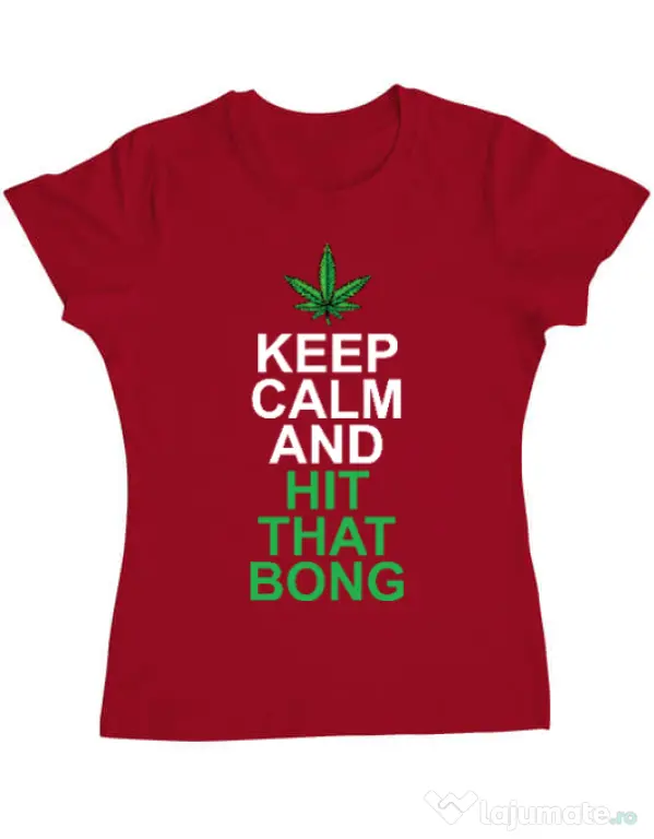 Tricou ADLER dama Hit that bong Rosu