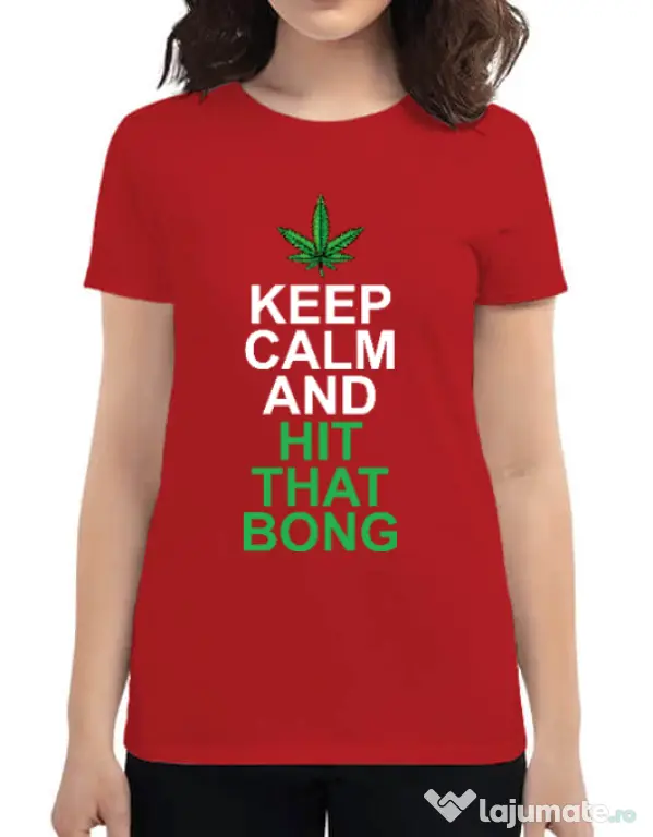 Tricou ADLER dama Hit that bong Rosu