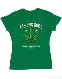 Tricou ADLER dama Good ganja Verde mediu