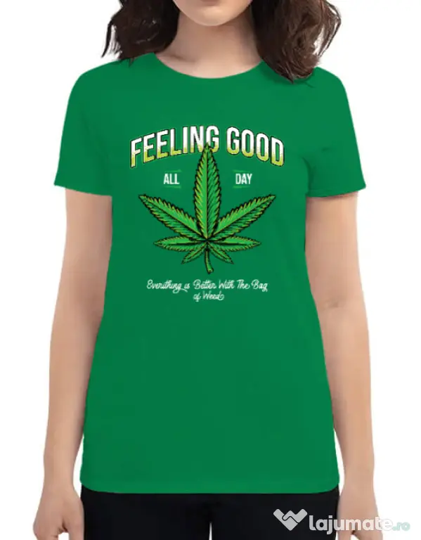 Tricou ADLER dama Good ganja Verde mediu