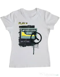 Tricou ADLER dama Acid Mixtape 2.0 Alb