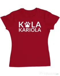 Tricou personalizat dama Logo Kola Alb Rosu