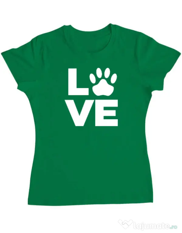 Tricou personalizat dama Love Kola Kariola Alb Verde mediu