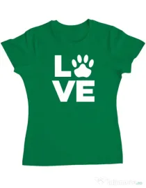 Tricou personalizat dama Love Kola Kariola Alb Verde mediu