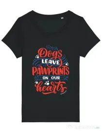 Tricou STANLEY STELLA dama Dogs leave pawprints Negru