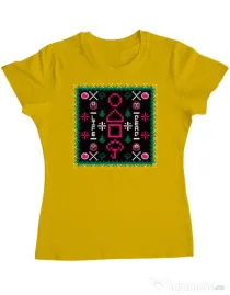 Tricou personalizat dama Childhood Pattern Galben