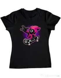 Tricou personalizat dama Squid Boy Negru