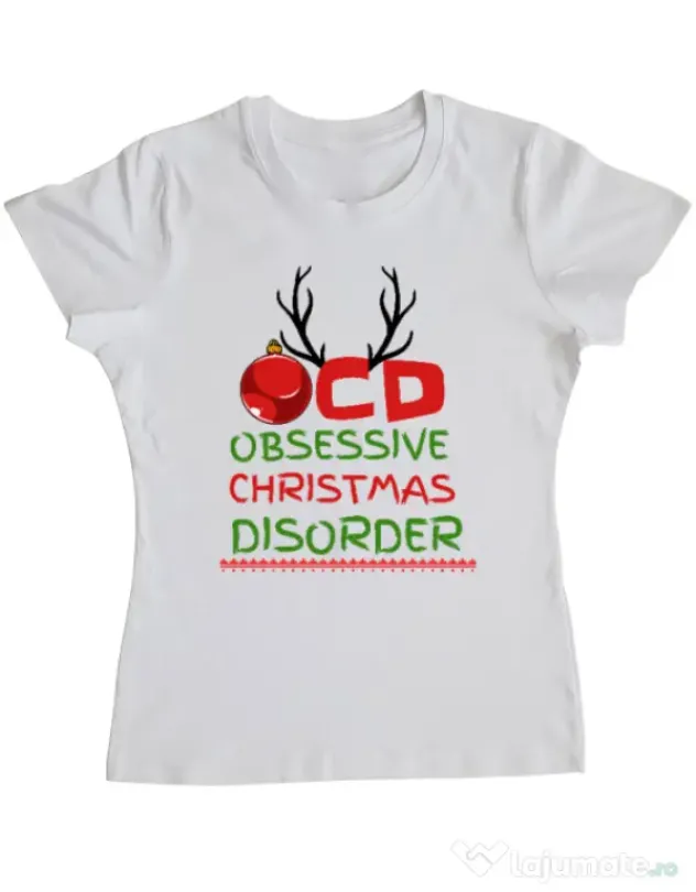 Tricou personalizat dama OCD Alb