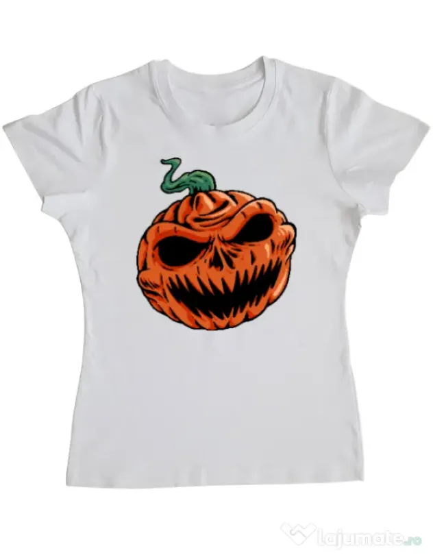 Tricou personalizat dama Pumpkin Alb