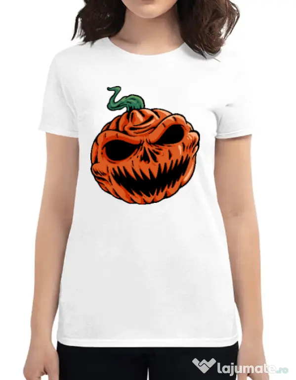 Tricou personalizat dama Pumpkin Alb