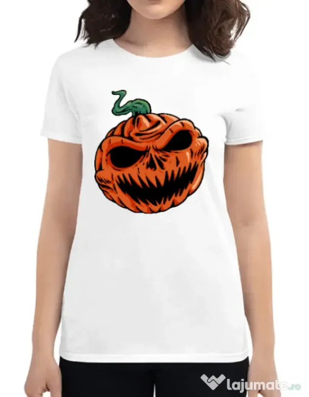 Tricou personalizat dama Pumpkin Alb