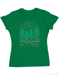 Tricou personalizat dama Camping Verde mediu