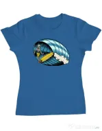 Tricou personalizat dama Surf Nose Albastru azuriu