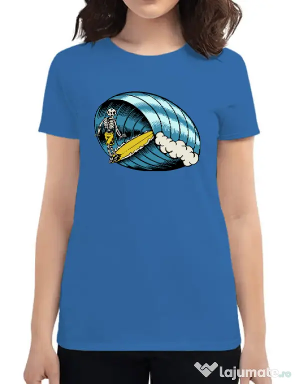 Tricou personalizat dama Surf Nose Albastru azuriu