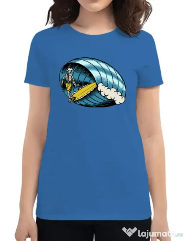 Tricou personalizat dama Surf Nose Albastru azuriu